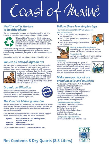 Coast of Maine Wiscasset Blend Organic Earthworm Castings