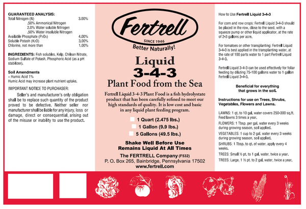 Liquid 3-4-3 Organic Fertilizer