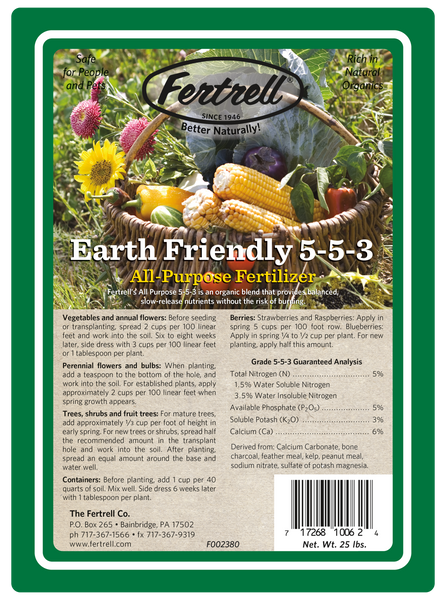 Earth Friendly All Purpose Organic Fertilizer 25 lb