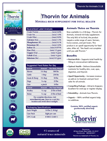 Thorvin for Animals mineral content